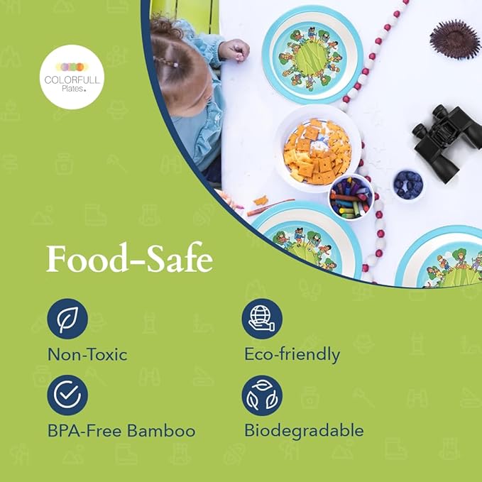 5-Piece Kids Dinnerware Set (5pcs Hikers in Nature Meal Set)