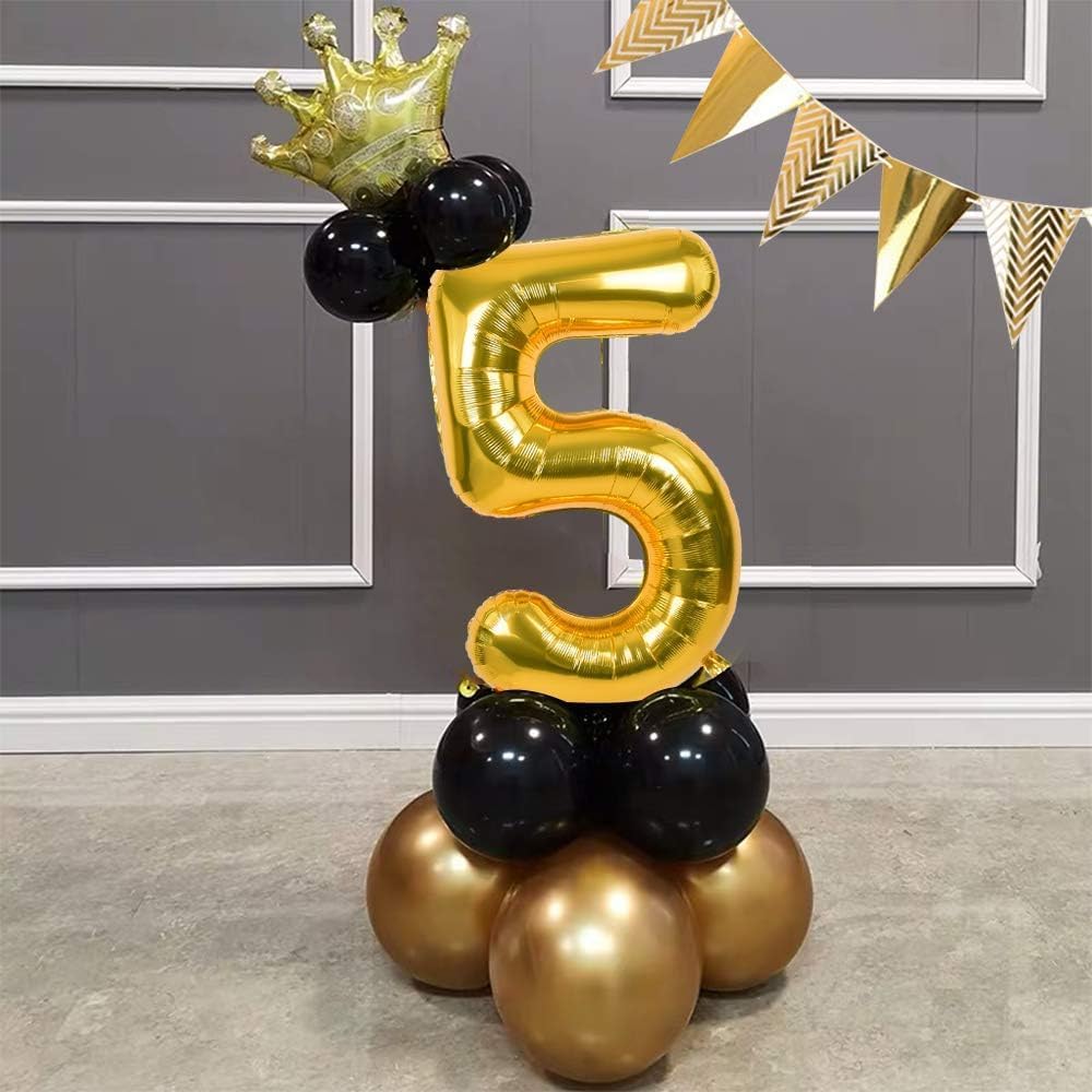 TONIFUL 40 Inch Gold Large Numbers Balloons0-9,Number 3 Digital Helium Balloons,Foil Mylar Big Number Balloons for Birthday Party Supplies Decorations