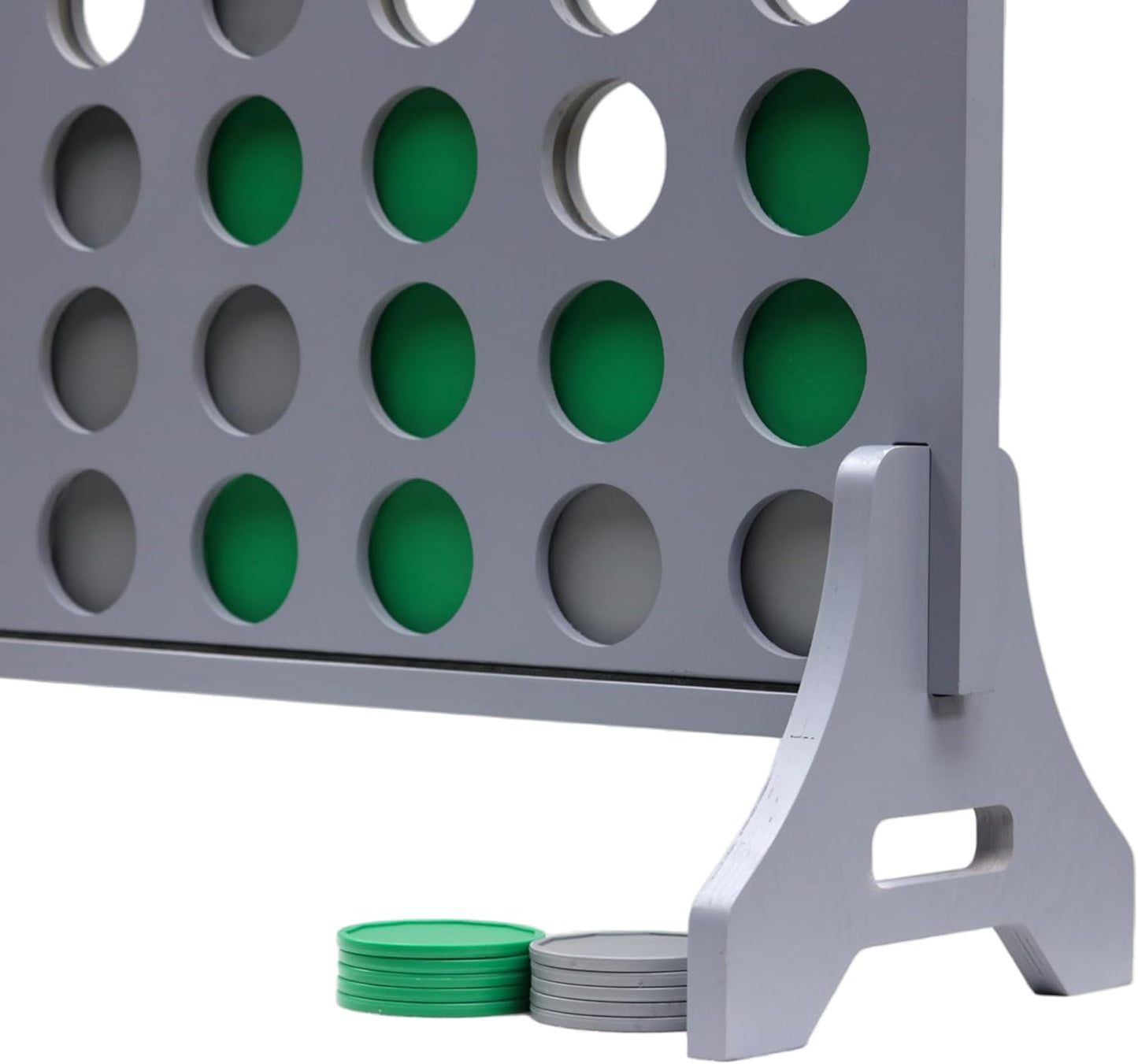 Tailgating Pros Premium Grey Giant Four in a Row with Carrying Case - Jumbo Oversized Outdoor Yard Game - Connect Multiple Pucks in a Row to Win - Many Puck Colors Available!