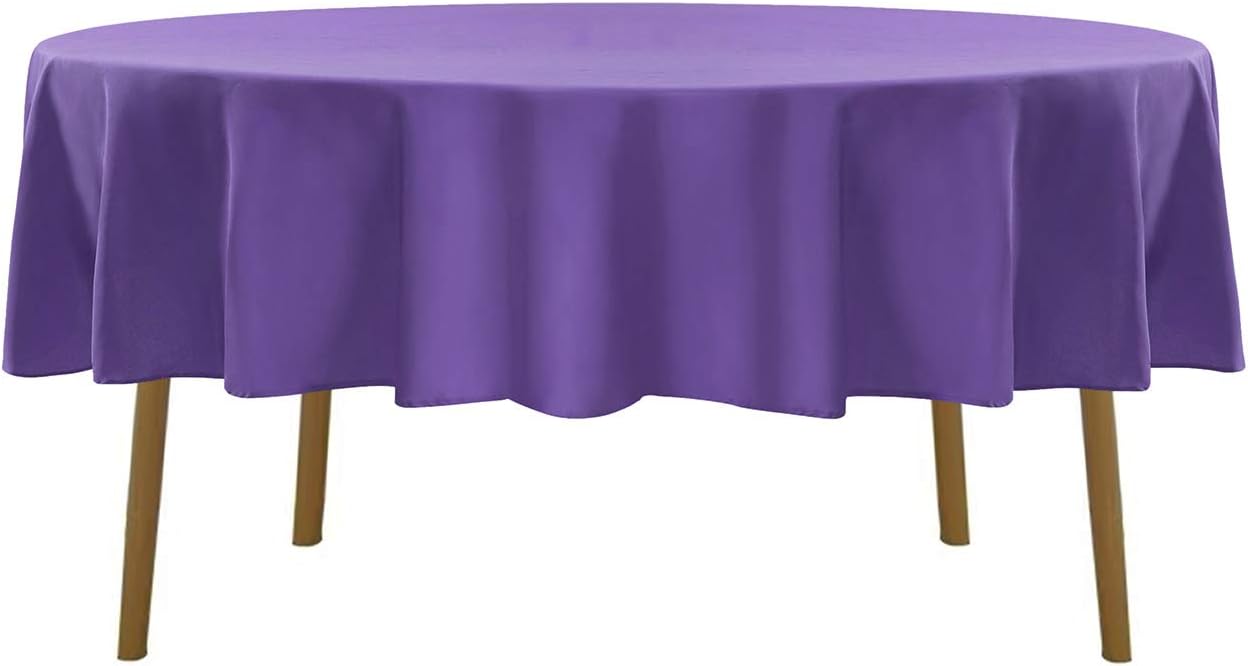 Cupuamon 70 inch Round Tablecloth Washable Polyester Table Cloth Decorative Table Cover for Wedding Party Dining Banquet（70 inch,Purple）