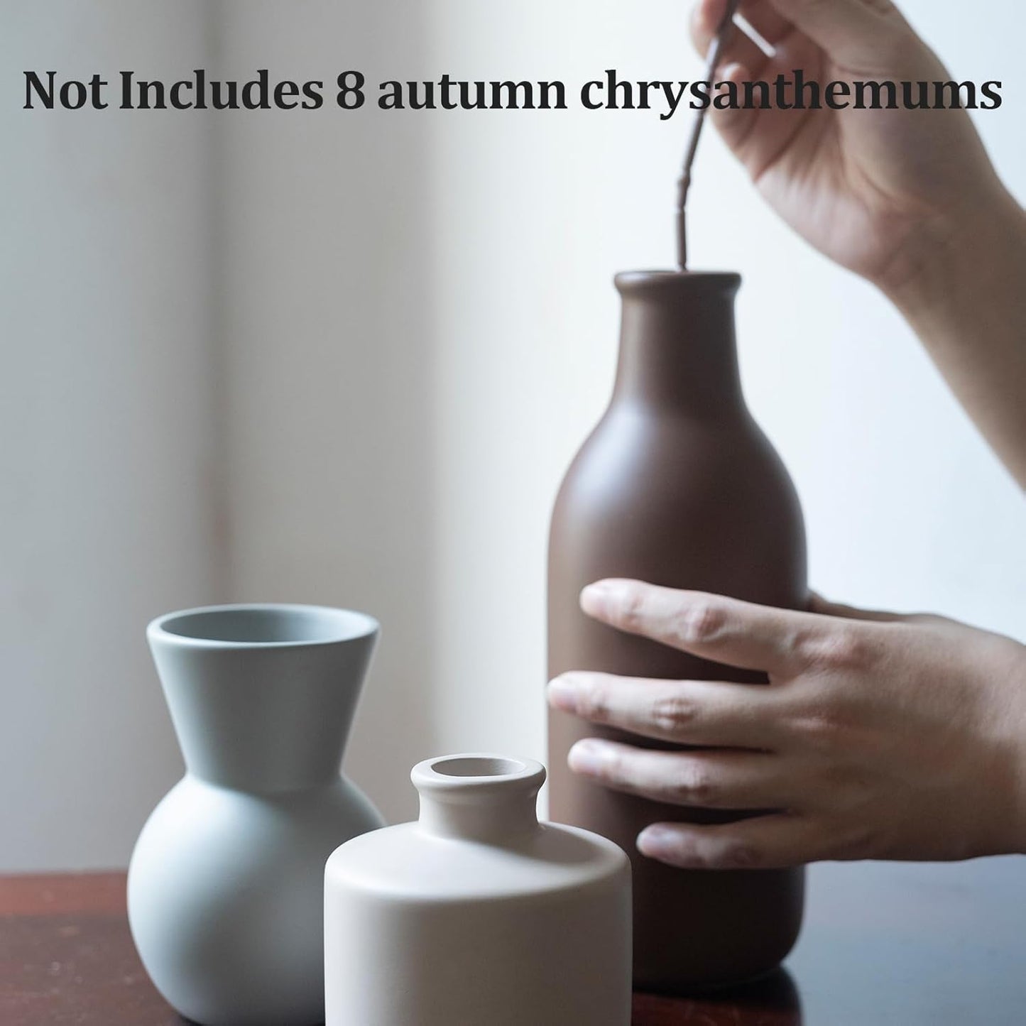 Ceramic Flower Vase, Small Vase for Centerpieces, Modern Vases for Home Decor- 3 Pcs