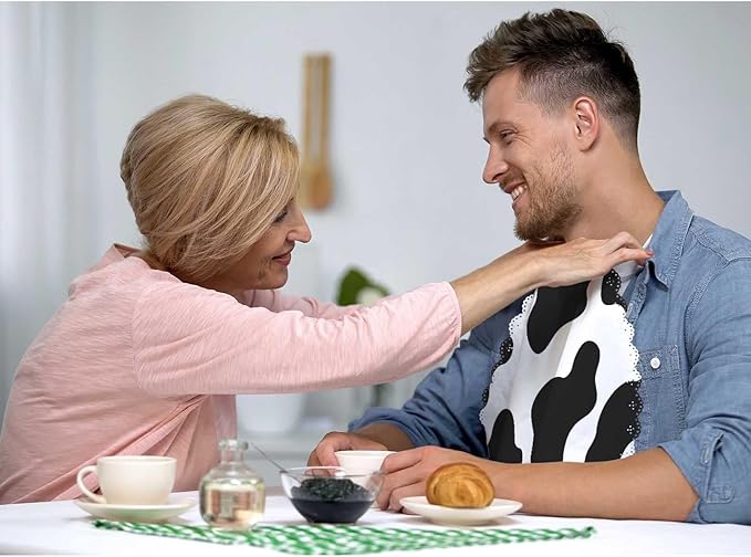 Milk Cow Spots Napkins Cloth Washable Set of 4 Animal Skin Texture Polyester Kitchen Dinner Napkins for Holiday Festive Wedding Decor 18 x 18 inch