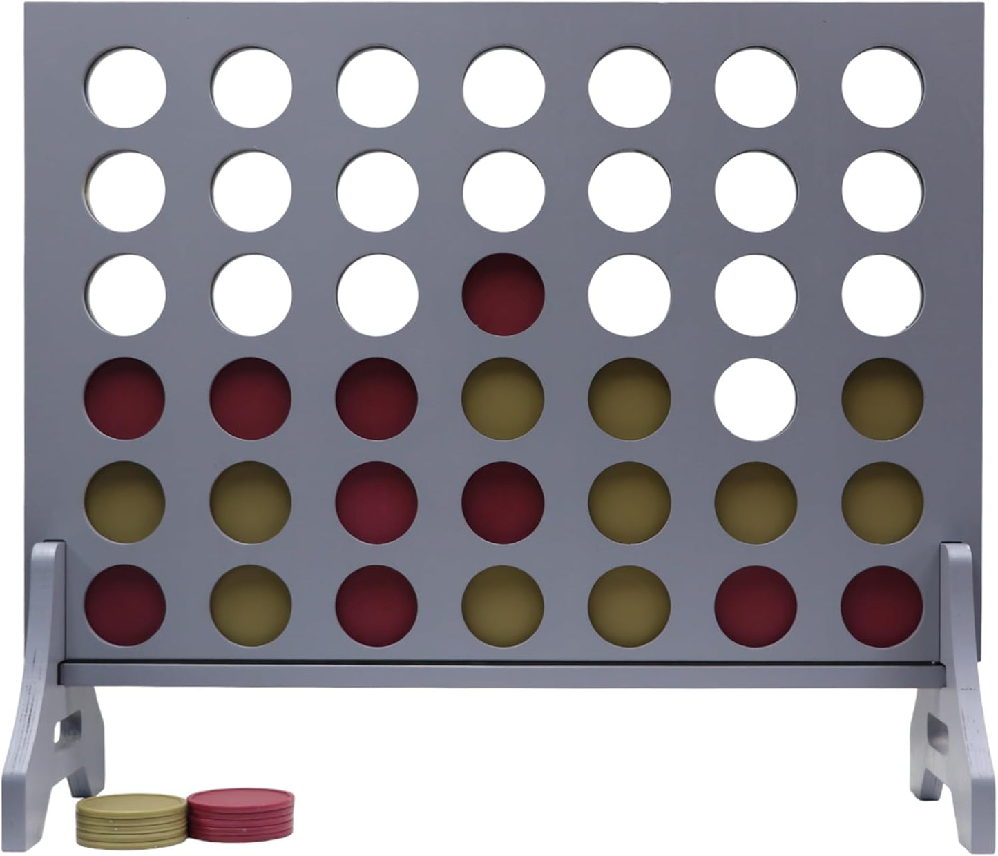 Tailgating Pros Premium Grey Giant Four in a Row with Carrying Case - Jumbo Oversized Outdoor Yard Game - Connect Multiple Pucks in a Row to Win - Many Puck Colors Available!