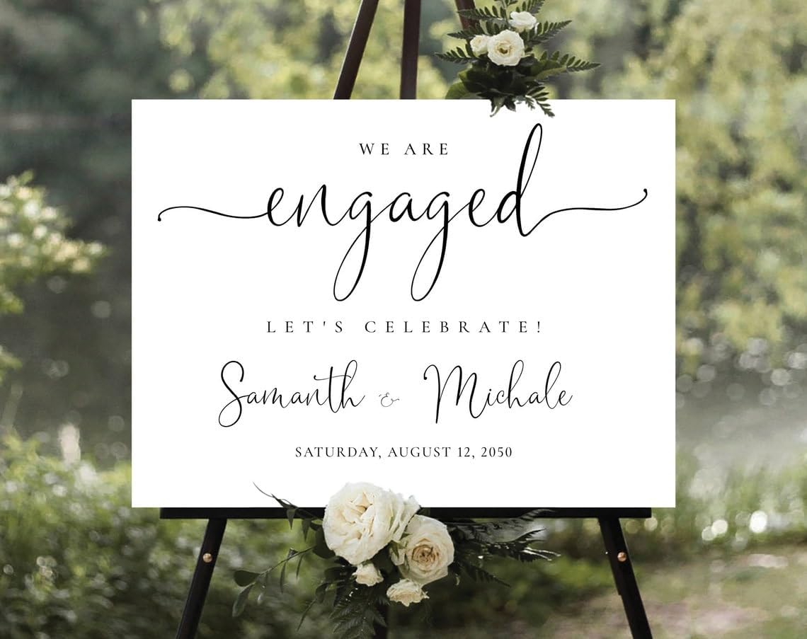 Personalized Engagement Welcome Sign, Engagement Party Sign, Engagement Decor, Engagement Decorations, Engagement Sign, Engaged Sign, We Are Engaged Welcome Sign #14