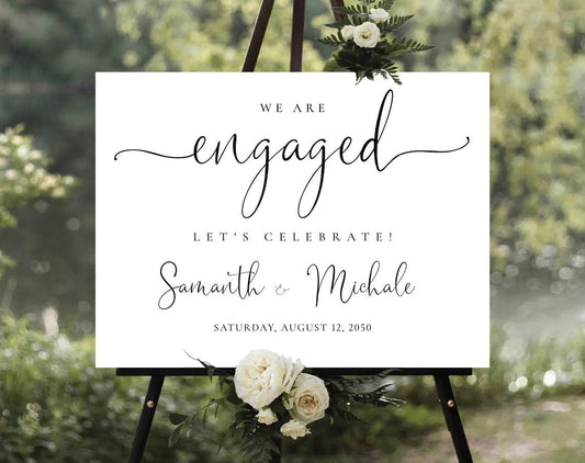 Personalized Engagement Welcome Sign, Engagement Party Sign, Engagement Decor, Engagement Decorations, Engagement Sign, Engaged Sign, We Are Engaged Welcome Sign #14