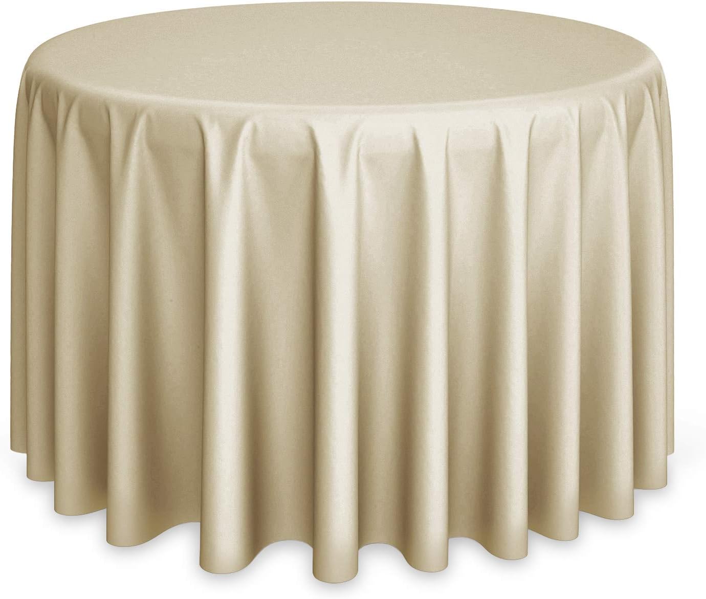 Lann's Linens - 108" Round Premium Tablecloth for Wedding/Banquet/Restaurant - Polyester Fabric Table Cloth - Beige