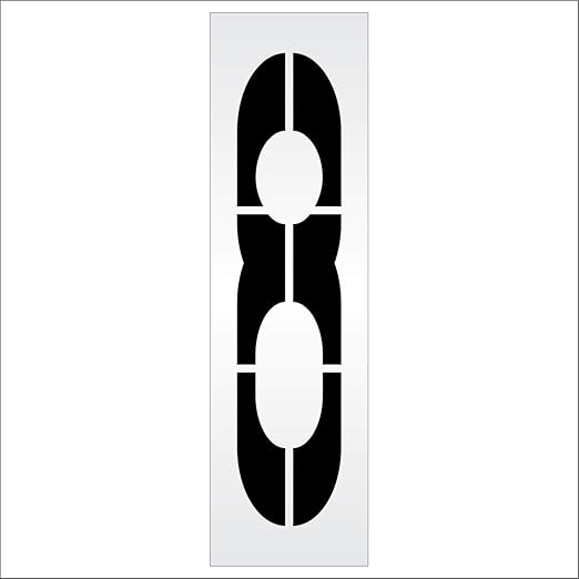 Pavement Stencils - 72 inch Single Number Stencil - 8-72" x 16" x 1/8" (128 mil) - Pro-Grade