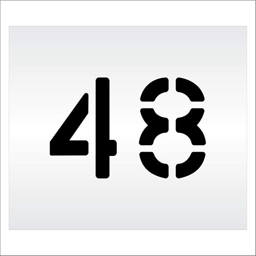 Pavement, Curb, and WheelStop Stencils - 6 inch Double Number Stencil - (48) - 6" x 9" x 1/16" (63 mil) - Light-Duty