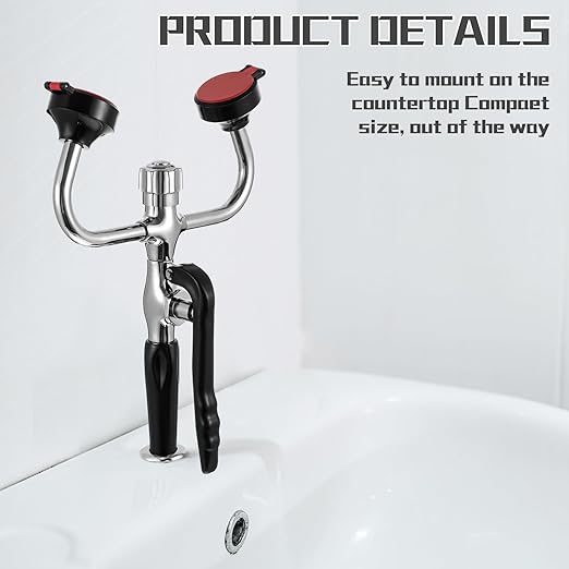 Handheld Eyewash Station Emergency Portable Eye Face Wash Kit Spray Head with 140mm Drench Hose for Labs Industrial Safety First Aid