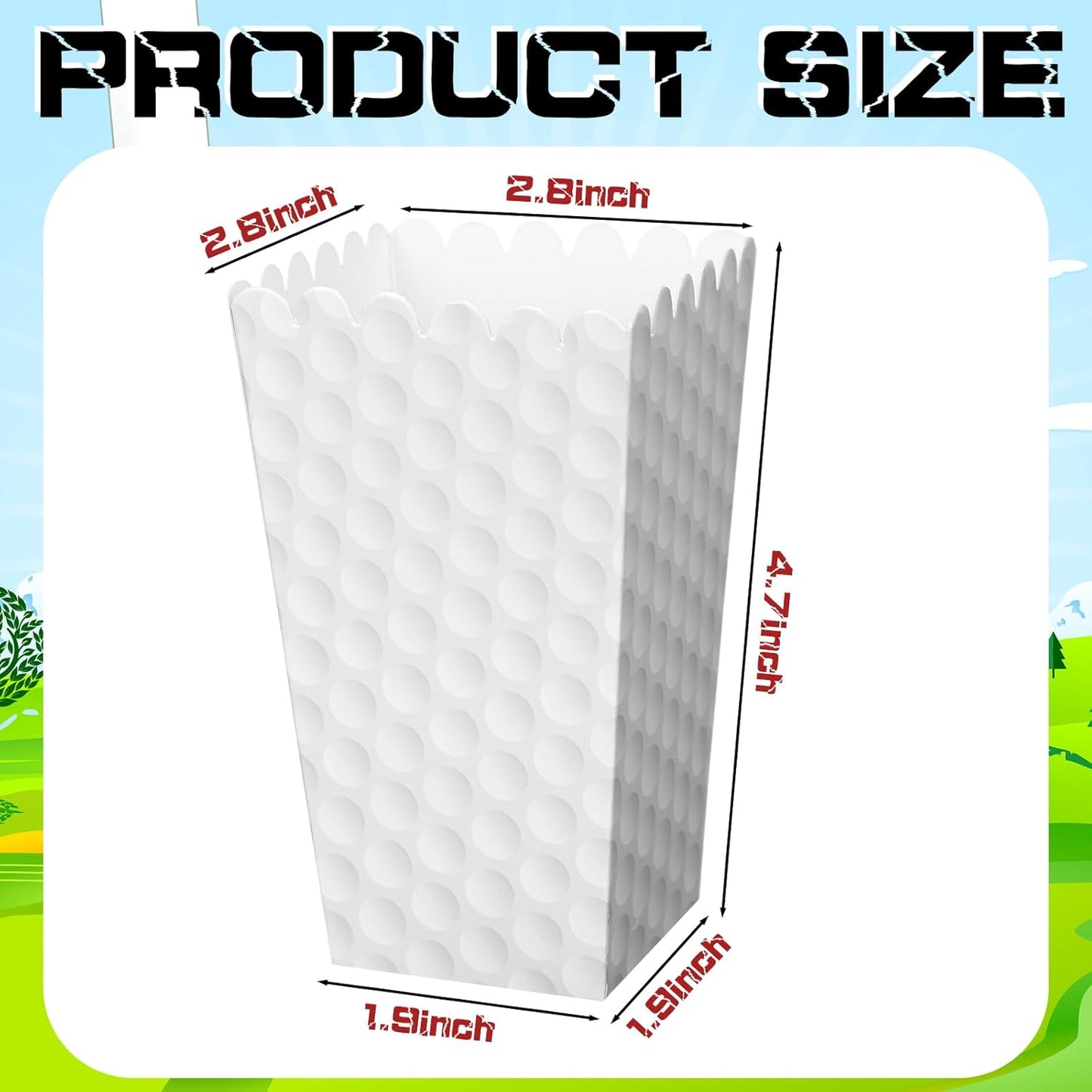 Funtery 24 Pcs Party Popcorn Boxes Popcorn Bags Buckets Container Holder Sport Party Favors for Sport Supplies Decorations(Golf)