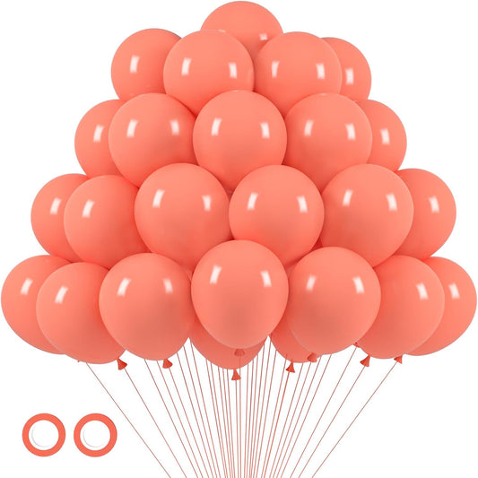 105pcs Coral Red Balloons 12inch Party Latex Balloons for Boys Girls Birthday Baby Shower Gender Reveal Wedding Sunflower Party Decorations