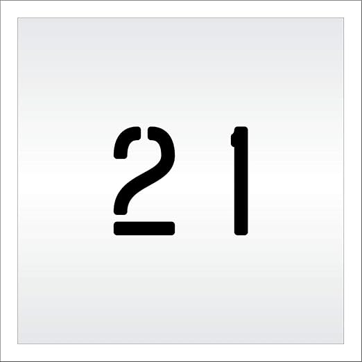 Pavement, Curb, and WheelStop Stencils - 4 inch Double Number Stencil - (21) - 4" x 4" x 1/8" (128 mil) - Pro-Grade