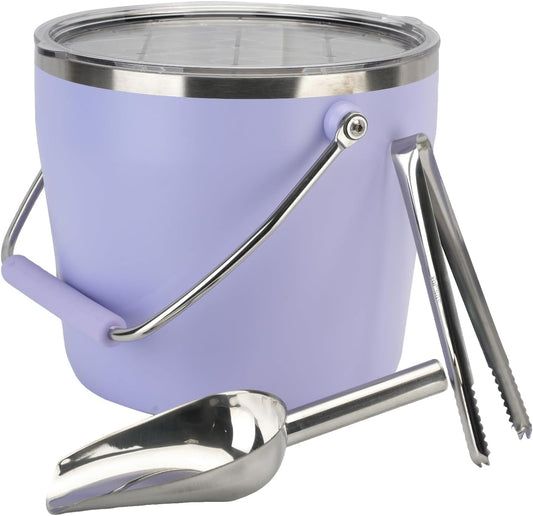 7L Beverage & Ice Bucket with Lid, Stainless Steel, Includes Scoop & Tongs, Holds 6 Beer Bottles or 3 Wine Bottles, Keeps Drinks Cold for Hours, Easy Carry Handle for Parties & Outdoor
