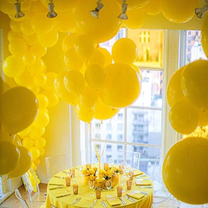 KBZVNAF Yellow Balloons Latex Party Balloon - 50 Pack 12 inch Round Helium Balloons for Birthday Wedding Baby Shower Sunflower Honeybee Theme Party Decorations