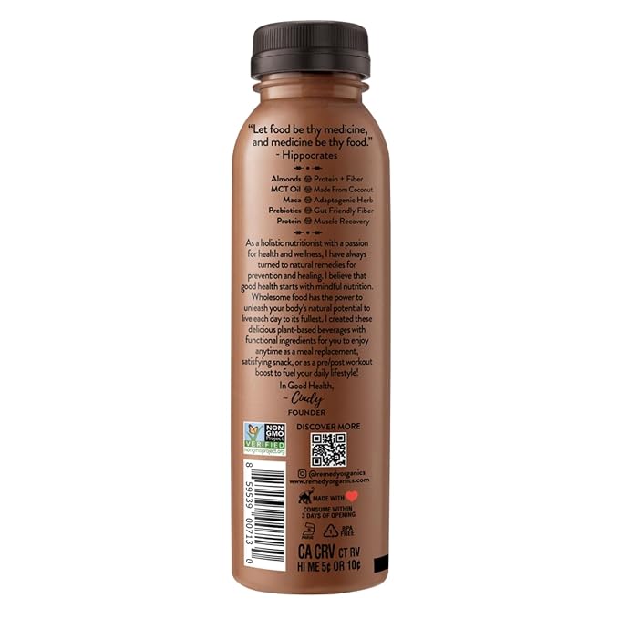 Remedy Organics Duo Decadence Power 12-Pack | Plant Based MCT Oil Protein Shakes, Ready to Drink | USDA Organic, Vegan, Gluten Free, Dairy Free, Soy Free | 6 Chocolate Fudge Bottles & 6 Cold Brew Latte Bottles