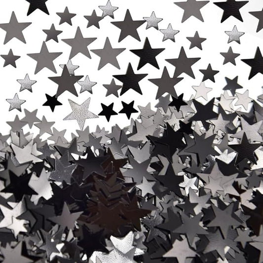 Ruidee 60g Star Confetti Metallic Foil Stars Table Confetti Metallic Foil Stars Sequin for Halloween Birthday Wedding Festival Party DIY(ZX/Black)