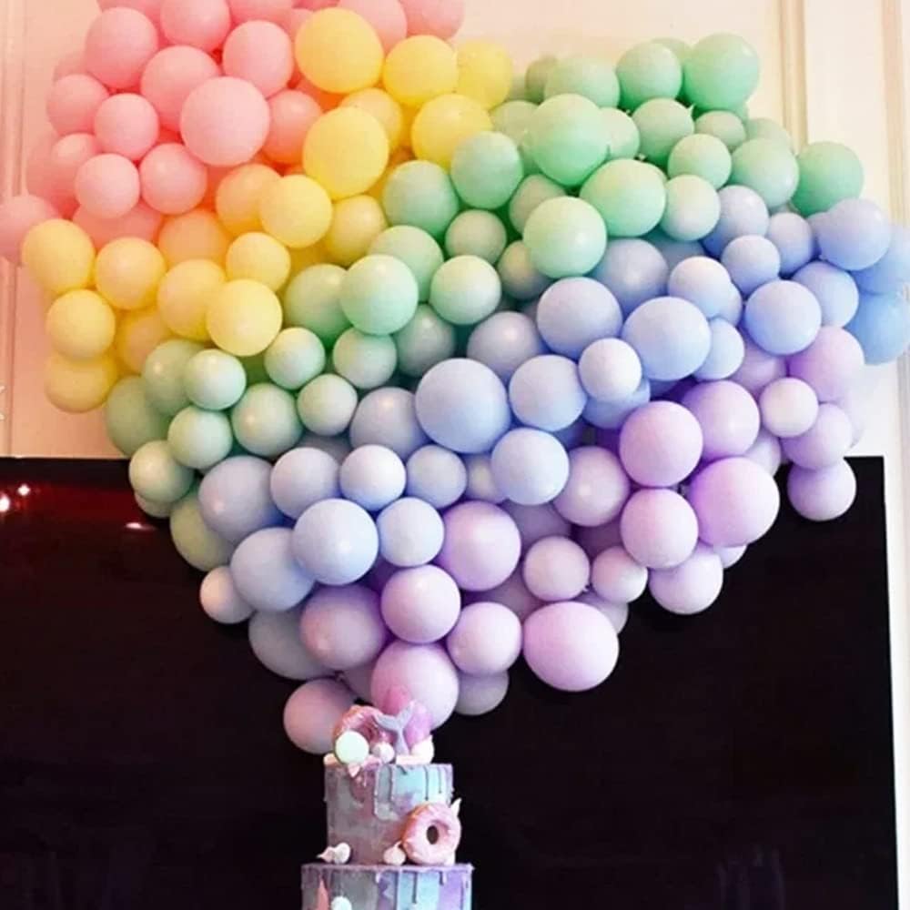 BEISHIDA 100 pcs 5 Inch Multicolored Balloons Pastel Mini Balloons Assorted Color Balloons Mixed Color Macaron Latex Balloons Rainbow for Birthday Wedding Engagement Anniversary Arch Party Decoration