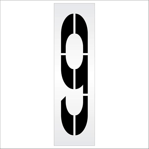 Pavement Stencils - 72 inch Single Number Stencil - 9-72" x 16" x 1/16" (63 mil) - Light-Duty