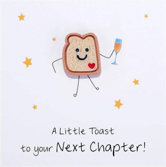 Funny NEXT CHAPTER Toast Token Gift for Women - Graduation, New Job, Divorce, College Fresh Start Gift for Her, Coworker Leaving Card Colleague Gifts, Novelty New Beginnings Keepsake