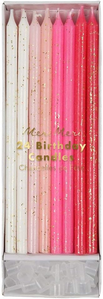 Meri Meri Glitter Birthday Candles (Pack of 24), 5.75" Tall, Unscented Meri Meri Candles