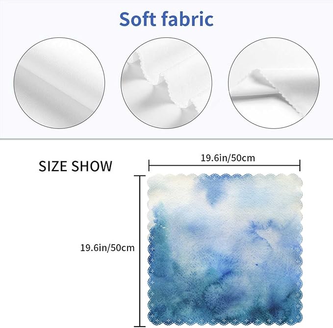 Yibeas Ombre Cloth Napkins Set of 4 Soft Delicate Blue Watercolor Ombre Polyester Dinner Square Napkin for Family Restaurant Weddings Parties 18 x 18 inch