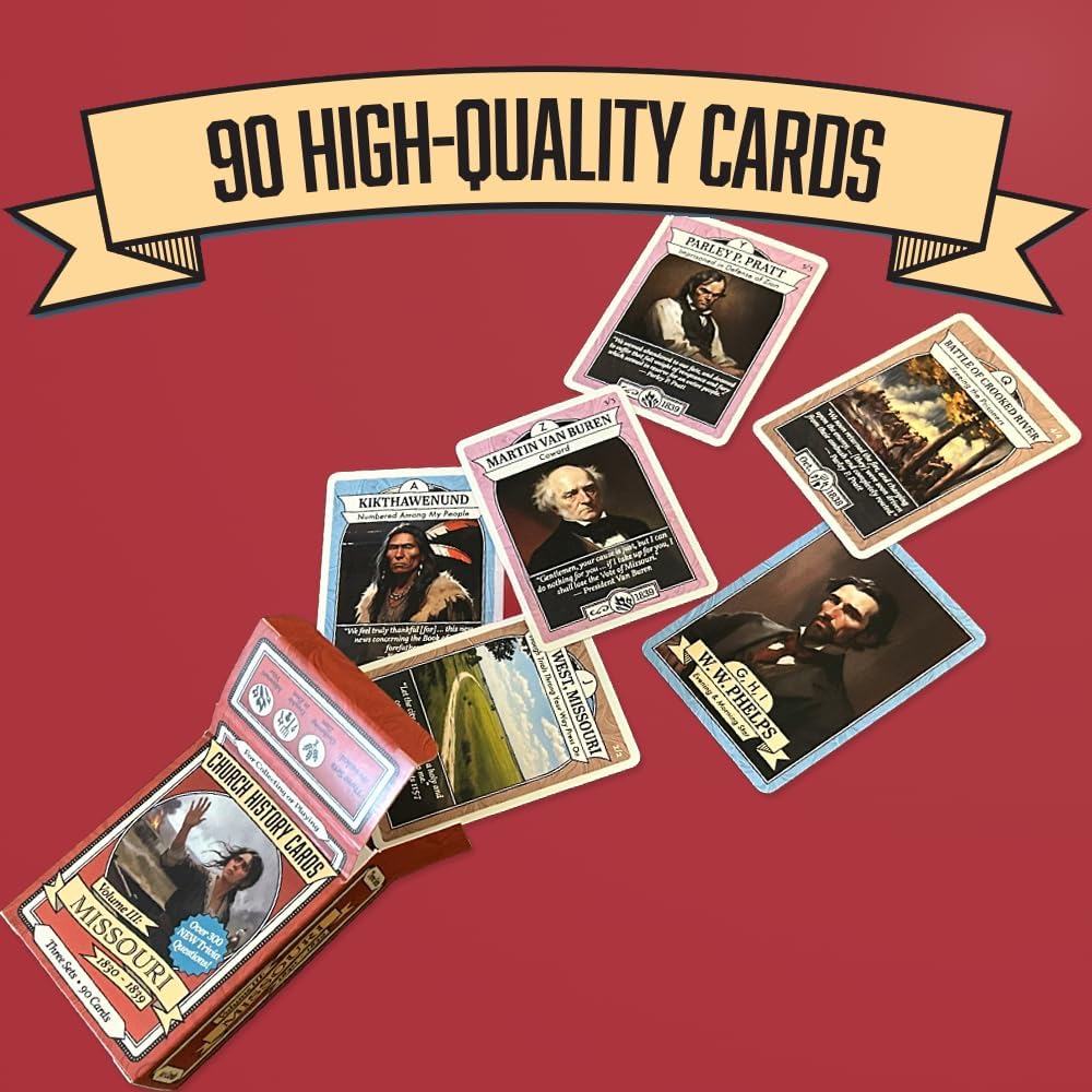 Latter-Day Saints Volume III: Missouri | Standalone Game | 90 Cards | Over 300 New Trivia Questions | Cards for Collecting and Playing | 1-4 Players | Explore Church History