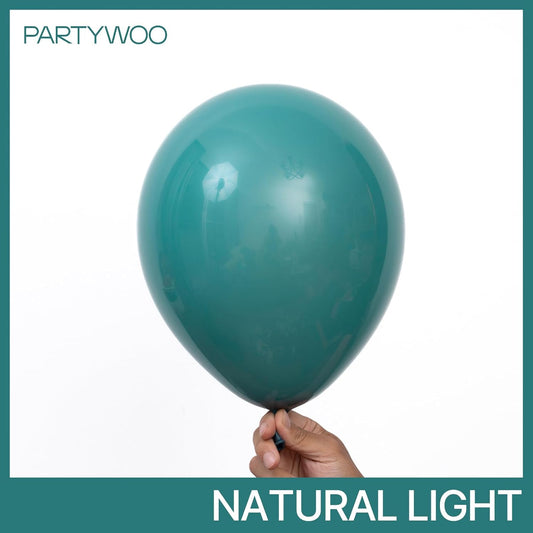 PartyWoo Slate Blue Balloons 100 pcs Different Sizes of 18 12 10 5 Inch Dusty Blue Green Boho Dark Teal Balloon Arch Kit Garland for Graduation Baby Shower Birthday Party Decorations Blue-F22