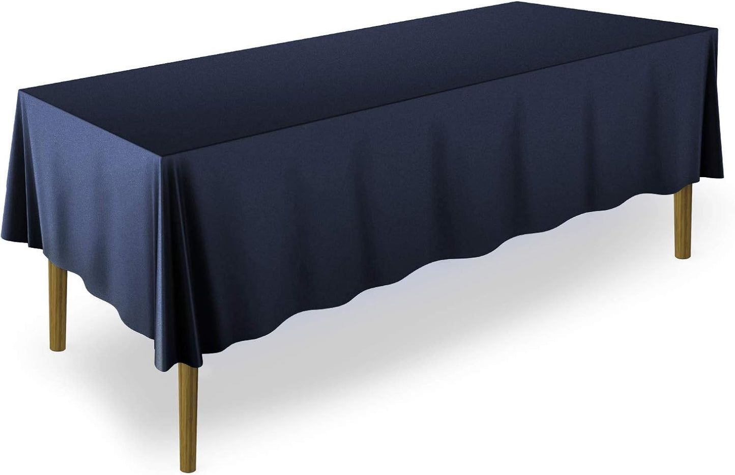 Lann's Linens - 60" x 126" Premium Tablecloth for Wedding/Banquet/Restaurant - Rectangular Polyester Fabric Table Cloth - Navy Blue