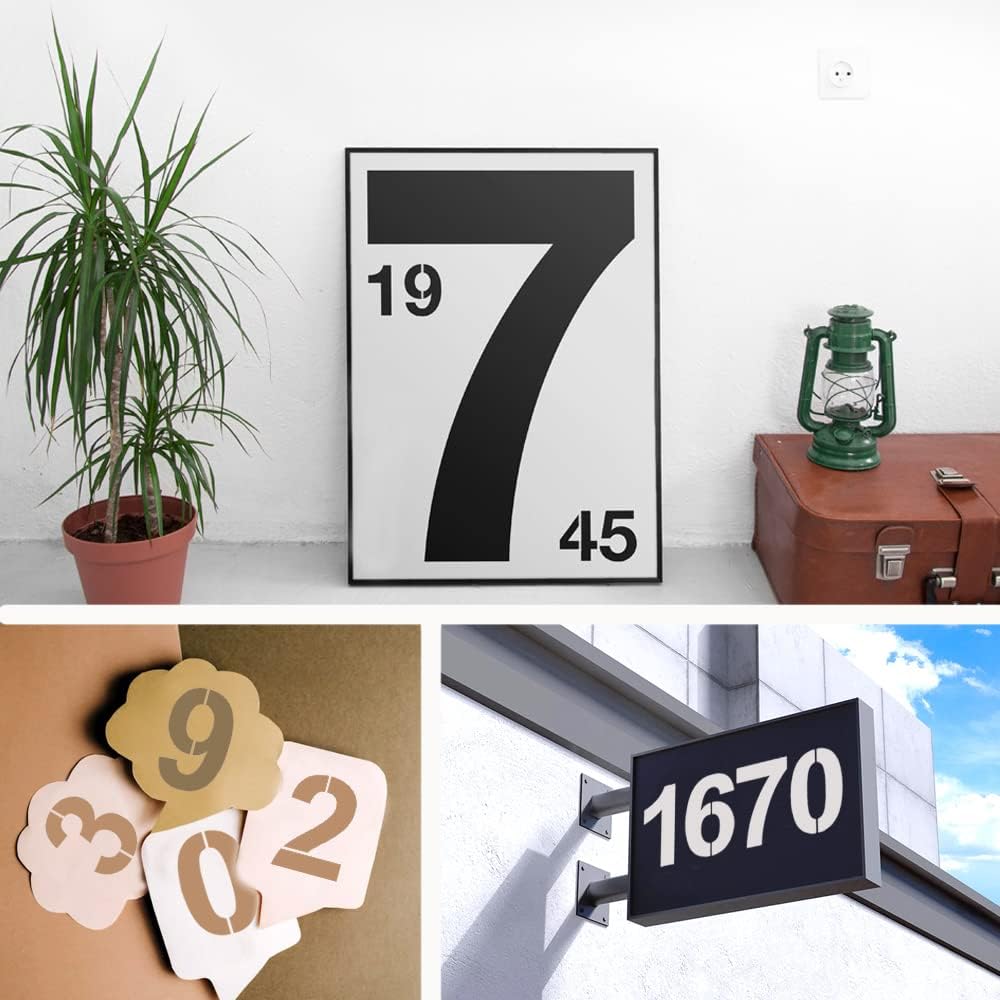 Large Number Stencil Kit - 10 Inch Reusable Plastic Address Number Stencils for Signs, Mailbox, Road, Parking Lot, Door, Trucks Painting