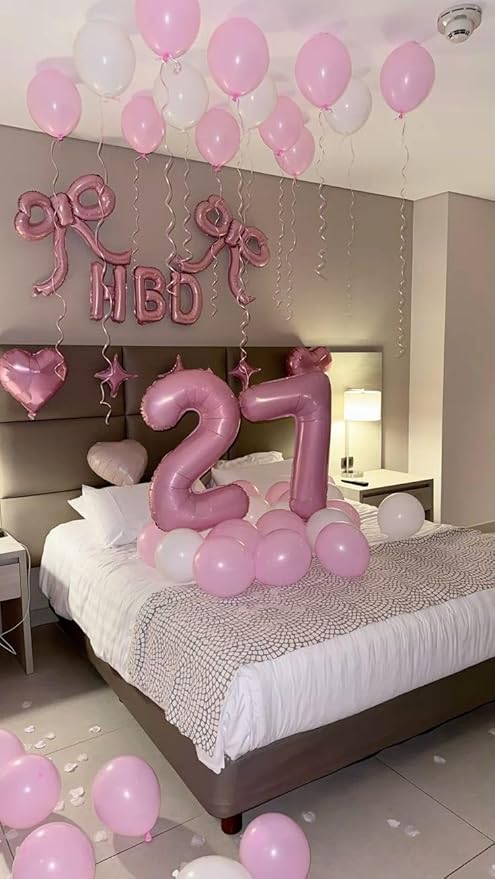 12 Balloon Numbers 40 Inch, Pastel Pink Large Number Balloons Birthday Gift for 12 21 Years Old, Maylar Balloon Decorations for Wedding Engagement Graduations Memorial Day's