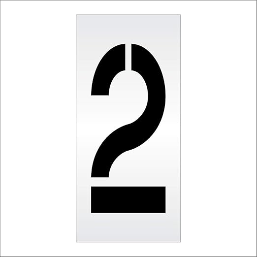 Pavement Stencils - 36 inch Single Number Stencil (Wide) - 2-36" x 16" x 1/8" (128 mil) - Pro-Grade