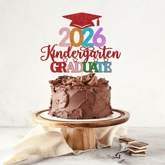 Kindergarten Grad Cake Topper,2026 Graduation Cake Topper,Peace Out Kindergarten Next Stop 1st Grade cake Decorations,2026Kindergarten Graduation Party Decorations Supplies