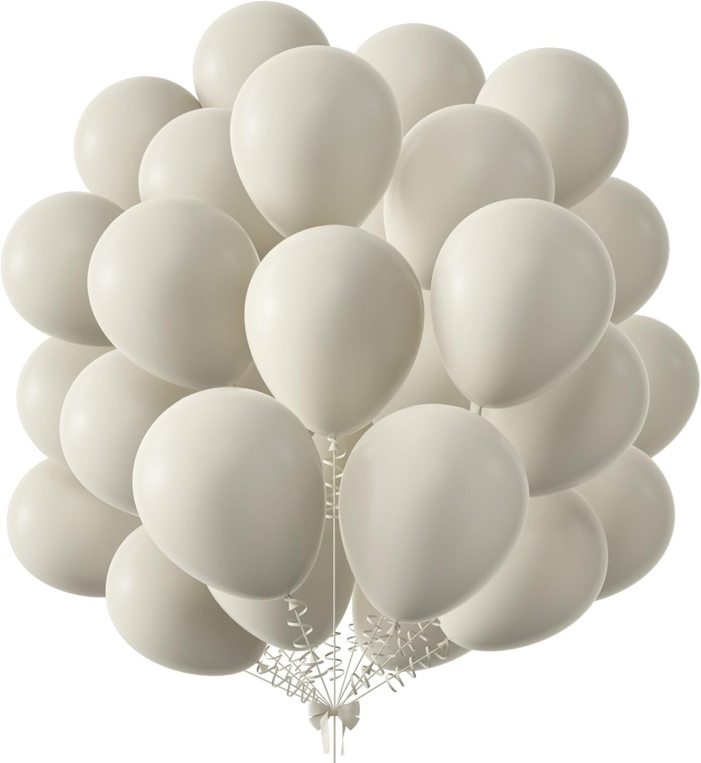 KALOR 10 Inch Retro White Sand Balloons, 100 Pcs Latex Helium Balloons for Birthday Party Baby Shower Wedding Graduation Graduation Party Decorations