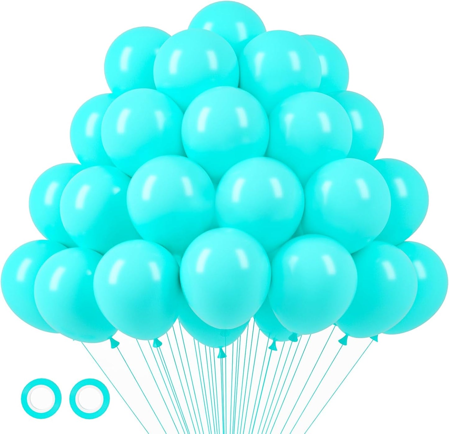 105pcs Teal Balloons 12inch Party Latex Balloons for Boys Girls Birthday Baby Shower Gender Reveal Wedding Sunflower Party Decorations