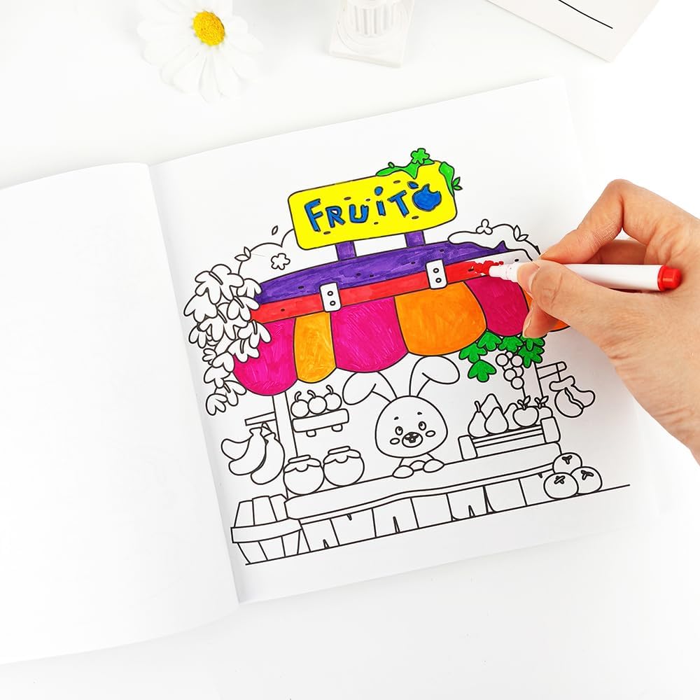 Adorable Coloring Book for Kids Ages 4–8: 40 Unique Single-Sided Pages to Prevent Bleed-Through | Thick Paper for Markers & Crayons | Screen-Free Learning Fun & Family Creative Gift (Corners of Life)