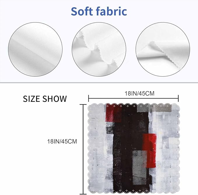 Black White Red Graffiti Cloth Table Napkins Set of 4 Modern Classic Art Polyester Washable Decoration Dinner Napkins for Kitchen 18 x 18 inch