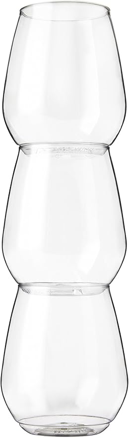 TOSSWARE POP 18oz Vino XL SET OF 12, Premium Quality, Recyclable, Unbreakable & Crystal Clear Plastic Wine Glasses, 12 Count (Pack of 1)