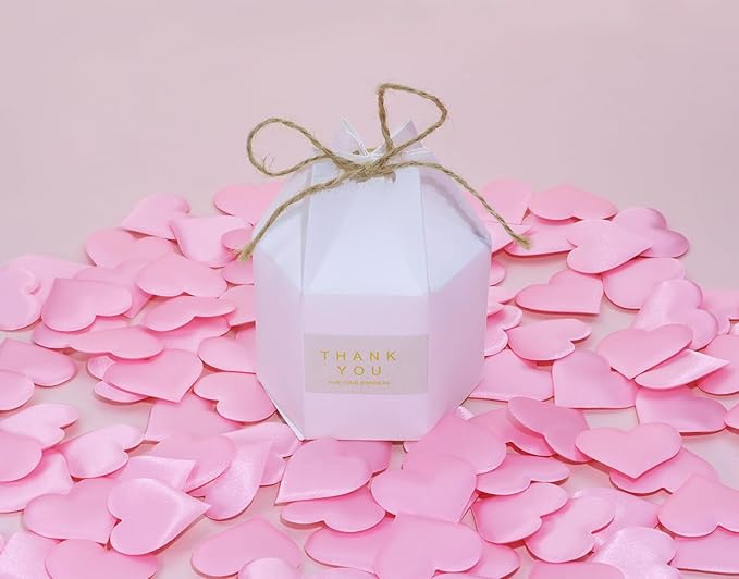 ONLYKXY 200Pcs 3.5cm Big Sponge Confetti Decor Glitter Flower Heart Shape Petals Table Decoration for Wedding Party Valentine's Day Scatter Ponge Petal Confetti (Pink)