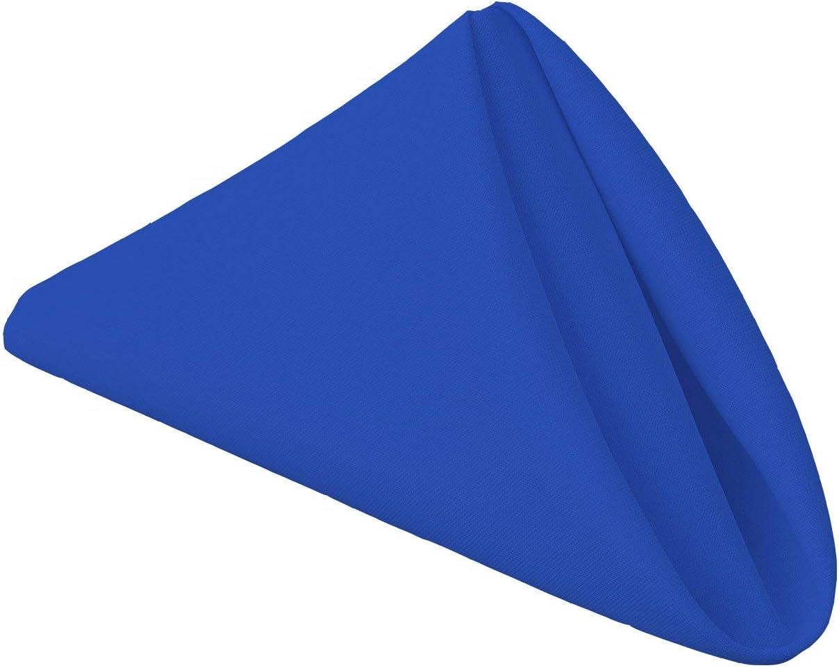 Gee Di Moda Cloth Napkins - 17 x 17 Inch Royal Blue Dinner Napkins - Set of 12 Soft & Absorbent Washable Fabric Cloth Table Napkins with Hemmed Edges for Hotel Restaurant, Holiday Parties & Wedding