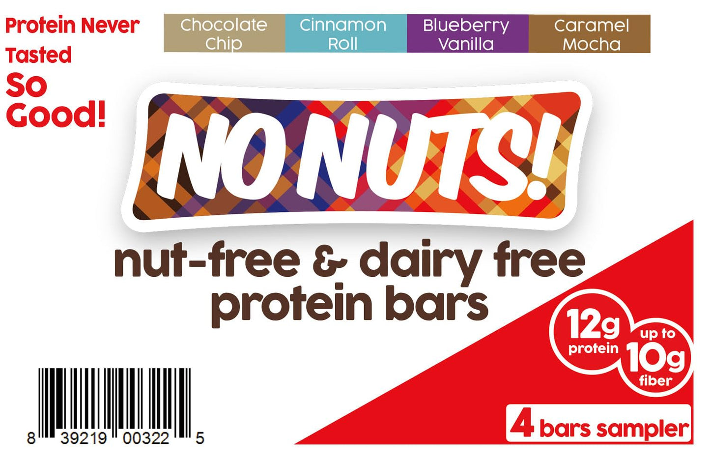 No Nuts! Variety Pack Protein Bars – 4-Flavor Sampler | 100% Nut-Free, Dairy-Free, Vegan, Organic, Kosher, Egg-Free, Non-GMO Snack & Energy Bars