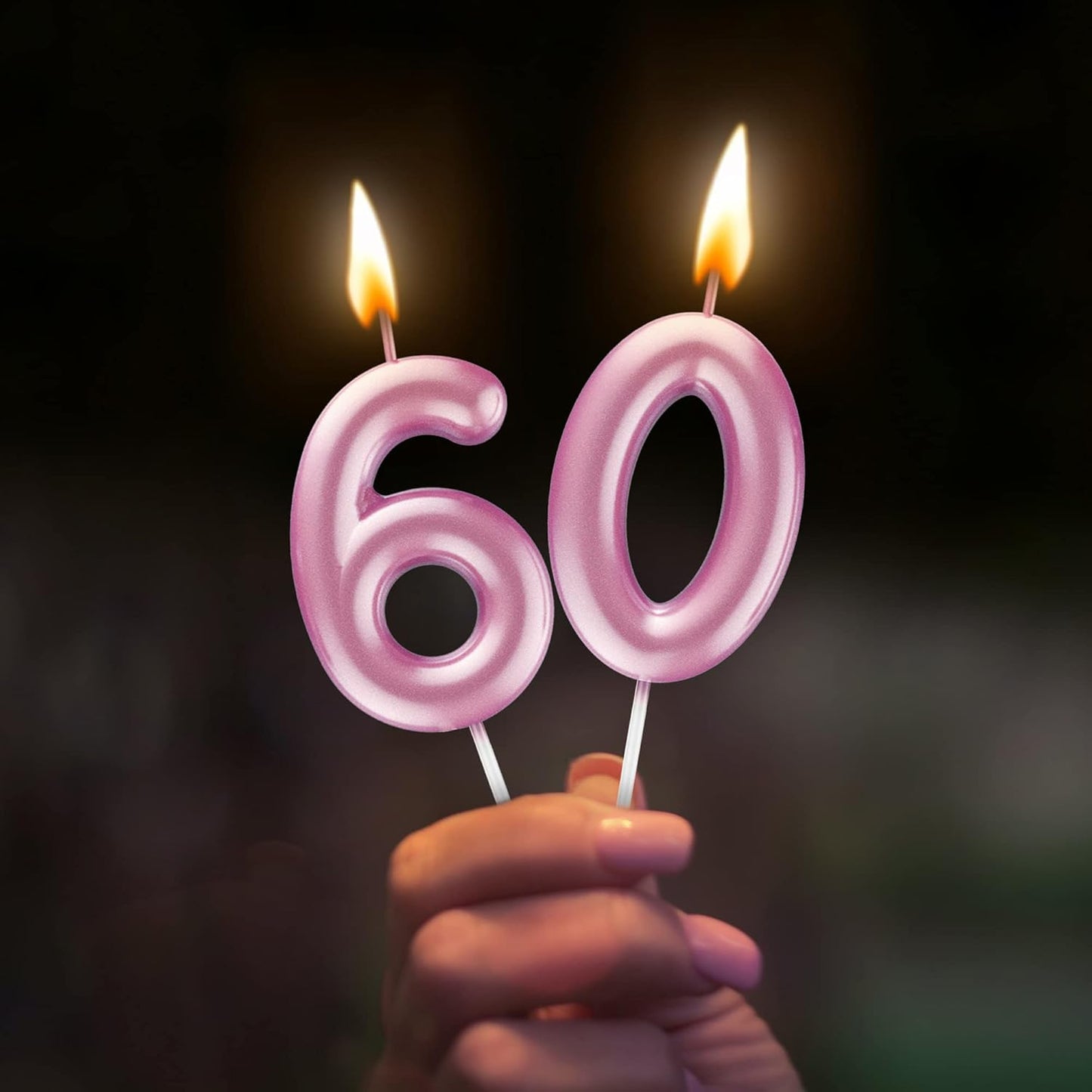 Pink Number 40 Candle Happy Birthday 3D Number Candles for Birthday Cake Party Decoration Wedding Anniversary Celebration Supplies
