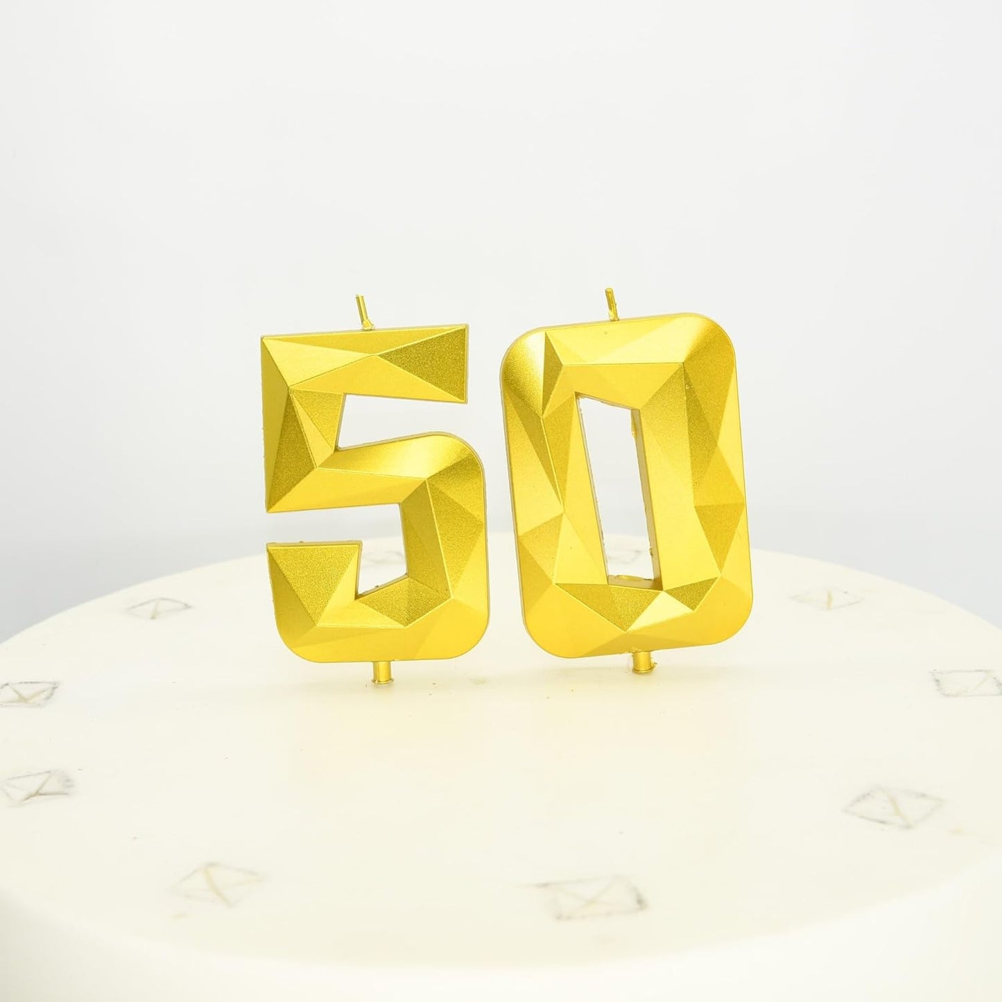 DERVENTA Large Birthday Candle Number 3D Gold 3.7 inch Party Celebration Anniversary Decoration Cake Topper 1 Piece (Number 40 Gold)