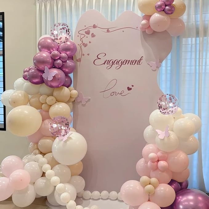 Pink and White Balloon Garland Arch Kit, 167Pcs Latex Balloons Different Sizes 18 12 10 5 inch for Women Girl Princess Birthday Bridal Baby Shower Wedding Party Decorations