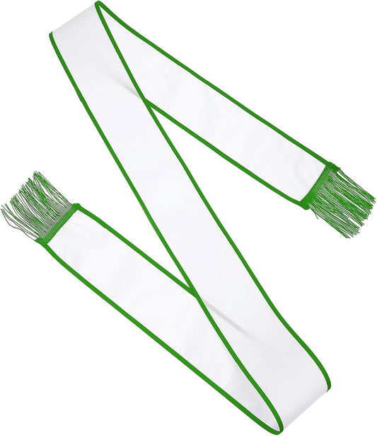 PATIKIL Blank Sash with Tassels, 1 Pcs Plain Birthday Sash Bachelorette Party Beauty Queen Sash for Women Bridesmaid Sash Mother to Be Sash for Homecoming Wedding Party, Green