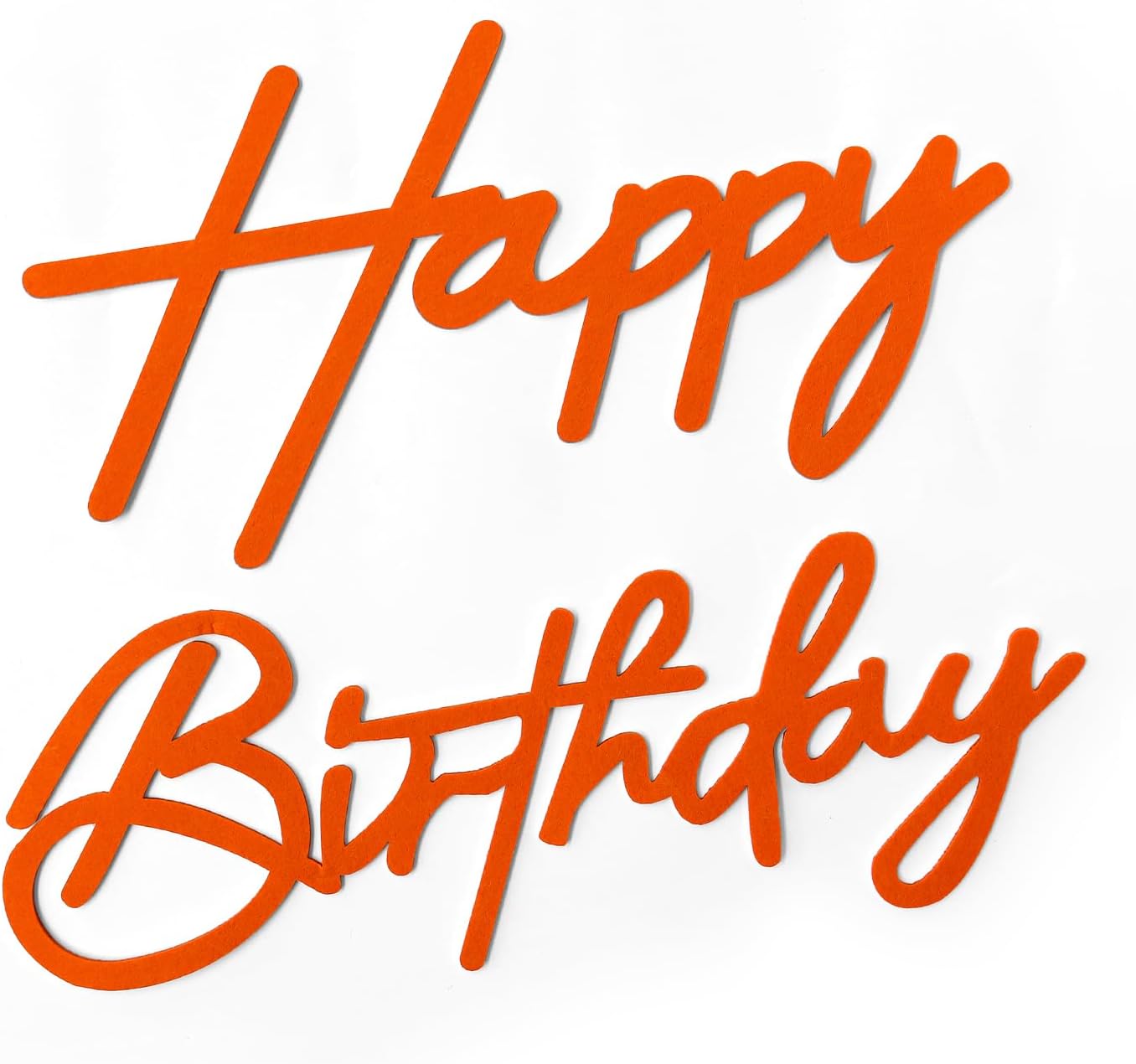 Orange Happy Birthday Sign for Backdrop - Felt Happy Birthday Letters for Balloon Arch Party Wall Decor Large Signs for Boys Girls Women Party Baby Shower Decorations