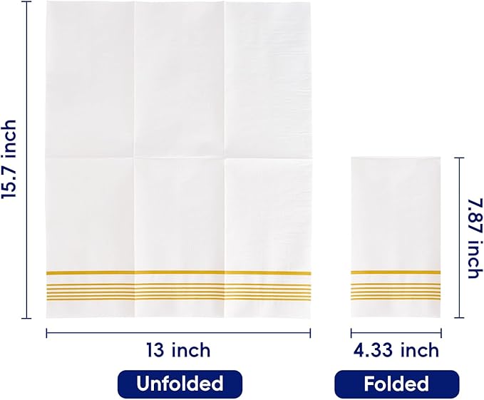 200 Pack Paper Napkins Guest Towels Disposable Premium Quality 3-ply Dinner Napkins Disposable Soft, Absorbent, Party Napkins Wedding for Kitchen, Parties, Dinners or Events