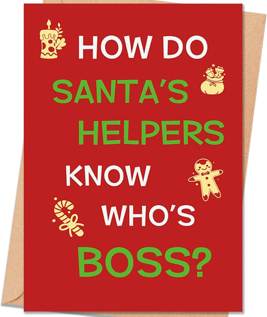 Funny Boss Christmas Card Gift for Women Men, Christmas Thank You Card for Boss