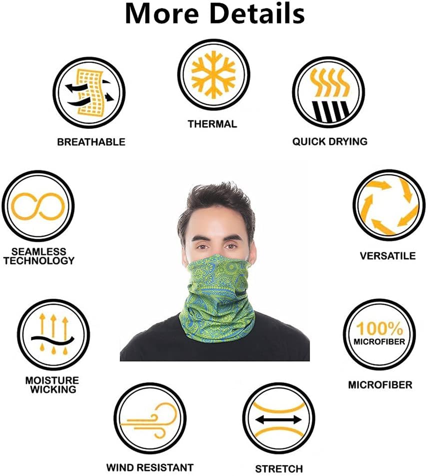 Headband Neck Gaiter Head Wrap Headwear Face Mask Magic Scarf Bandana for Men and Women