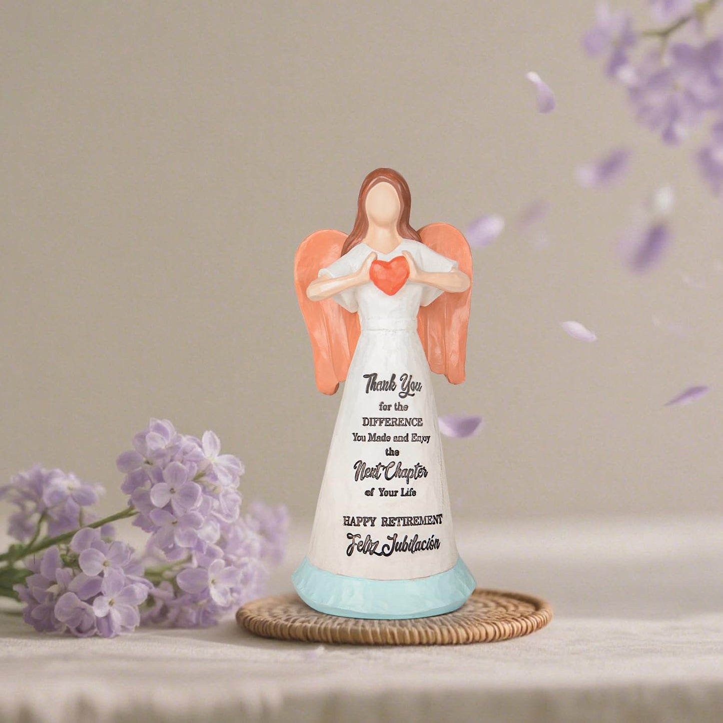 Retirement Gift for Woman 2025- Happy Retirement Gifts for Coworker Teacher Nurses Boss Mom Sister Retirees Women Party Decorations with Angel Figurine Retiring Card