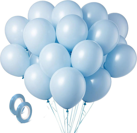 Pastel Blue Latex Party Balloons 10 Pack 36 inch Round Light Blue Balloons for Wedding Baby Shower Gender Reveal Birthday Party Decoration